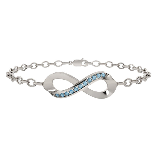 Blue Topaz Infinity Bracelet in Sterling Silver - jewelerize.com