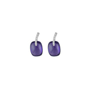 Amethyst and Diamond Fashion Earrings in Sterling Silver - jewelerize.com