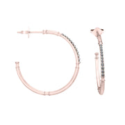 Diamond Fashion Half Hoop Earrings in 10K Rose Gold - jewelerize.com