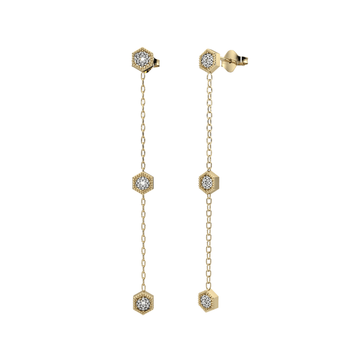 Diamond Fashion Drop Earrings in 10K Yellow Gold - jewelerize.com