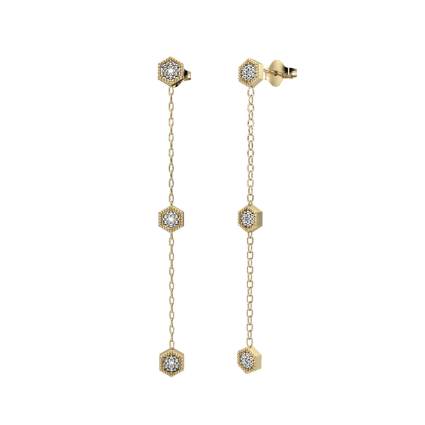 Diamond Fashion Drop Earrings in 10K Yellow Gold - jewelerize.com