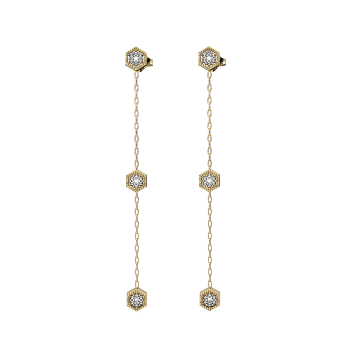 Diamond Fashion Drop Earrings in 10K Yellow Gold - jewelerize.com