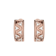 Diamond Huggie Earrings in 10K Rose Gold - jewelerize.com