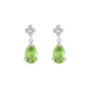 Peridot and Diamond Accent Fashion Drop Earrings in 10K - jewelerize.com