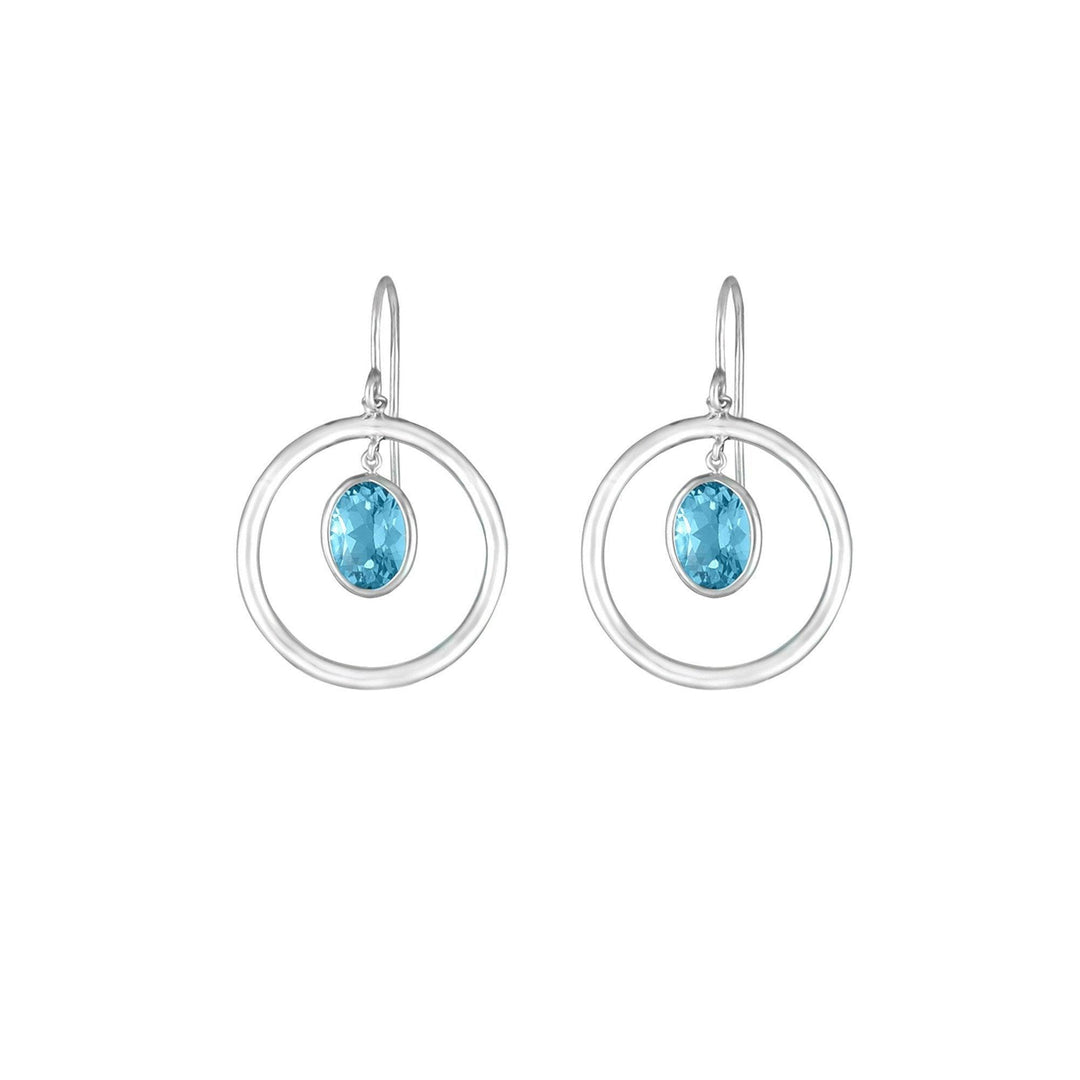 Sterling Silver Blue Topaz Dangle Earrings - jewelerize.com