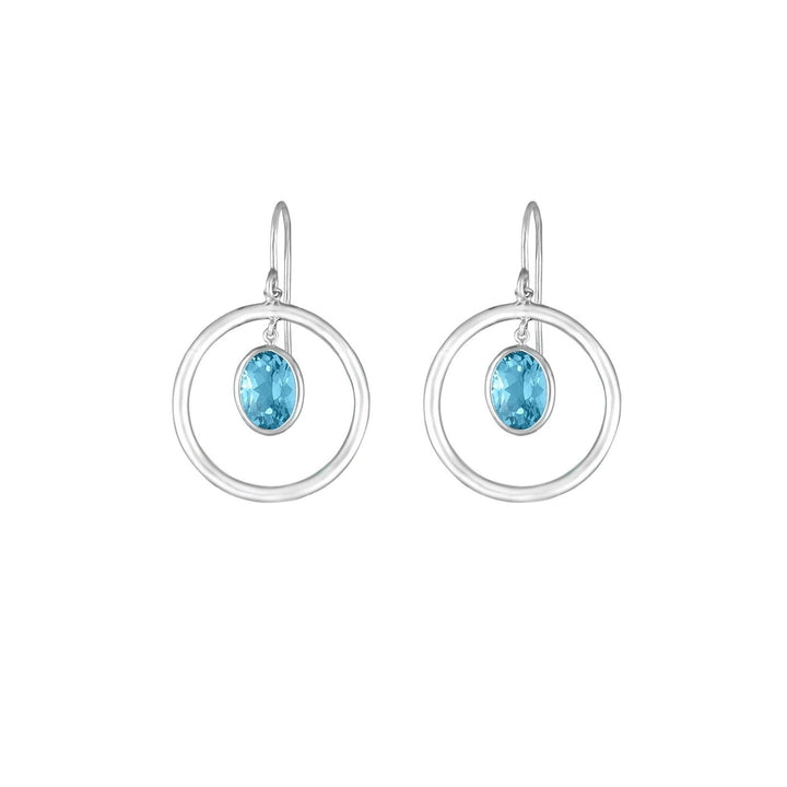Sterling Silver Blue Topaz Dangle Earrings - jewelerize.com
