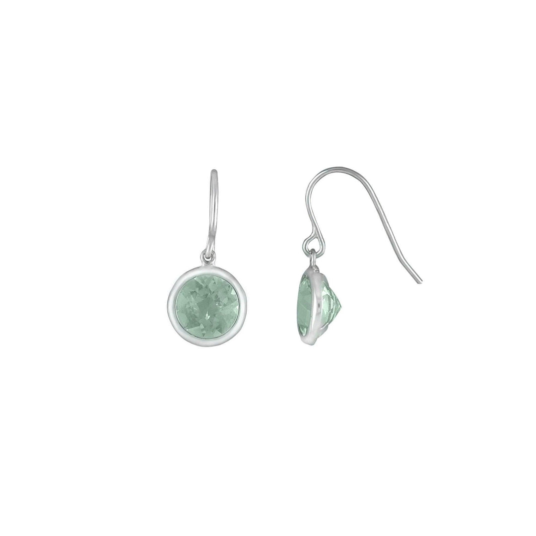 Green Amethyst Dangle Earrings in Sterling Silver - jewelerize.com