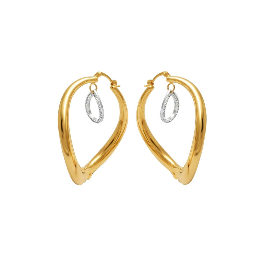 14K Yellow Gold and Diamond Innovoro® Lightweight Hoop Earrings - jewelerize.com
