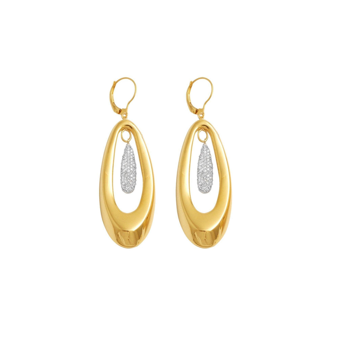 14K Yellow Gold and Diamond Innovoro® Lightweight Dangle Earrings - jewelerize.com