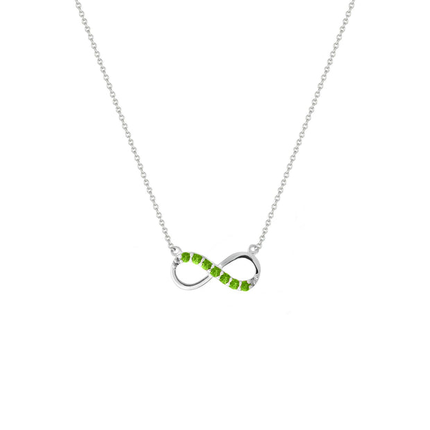 Peridot Infinity Necklace in Silver - jewelerize.com