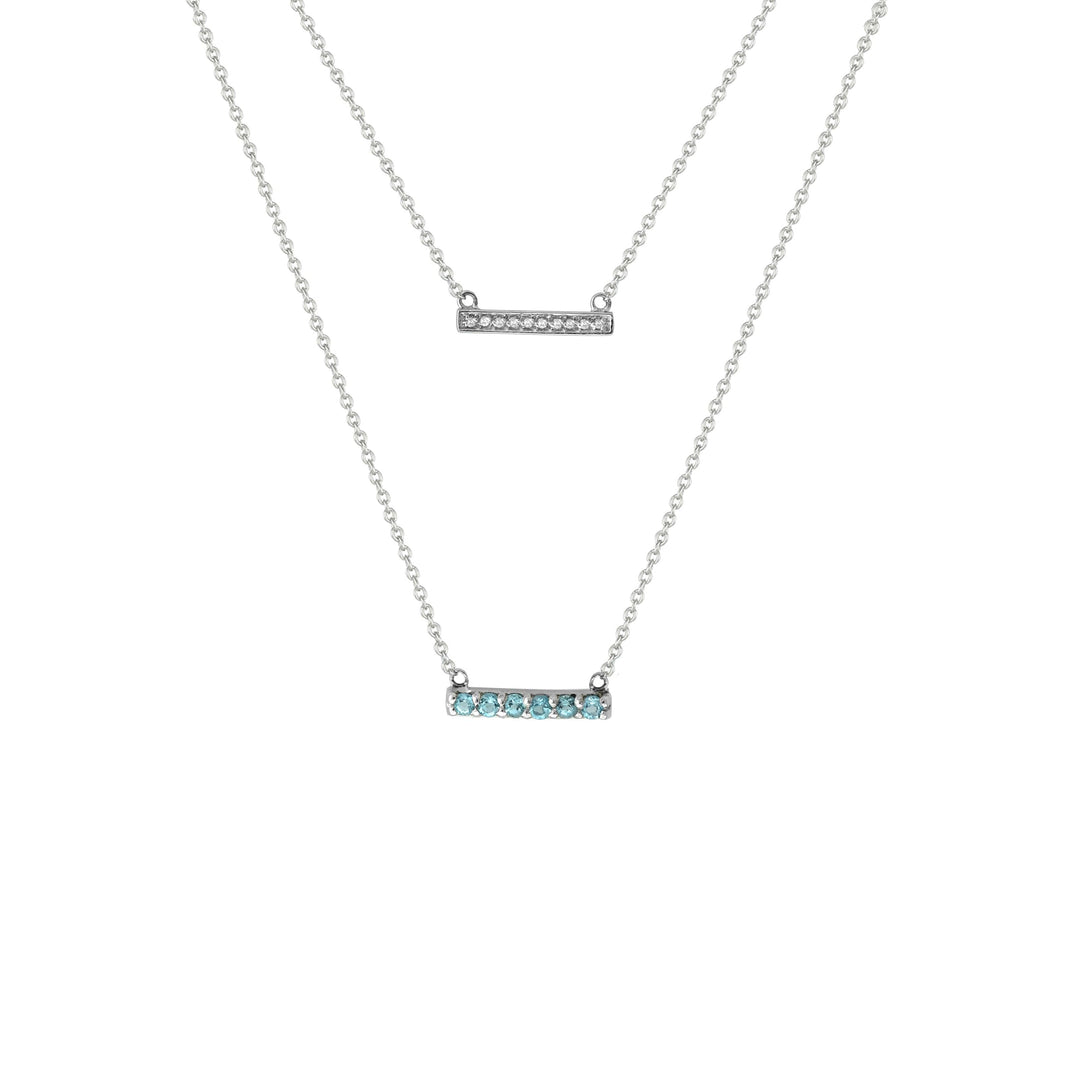 Blue Topaz and Diamond Lariat Necklace in Silver - jewelerize.com