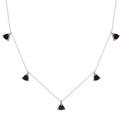 Dangle Garnet Necklace in Silver - jewelerize.com