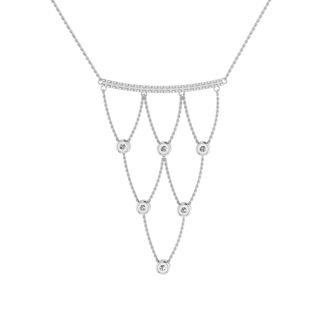 Sterling Silver Diamond Chandelier Necklace - jewelerize.com