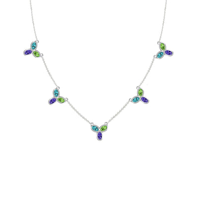 Blue Topaz, Amethyst, and Peridot Silver Necklace - jewelerize.com