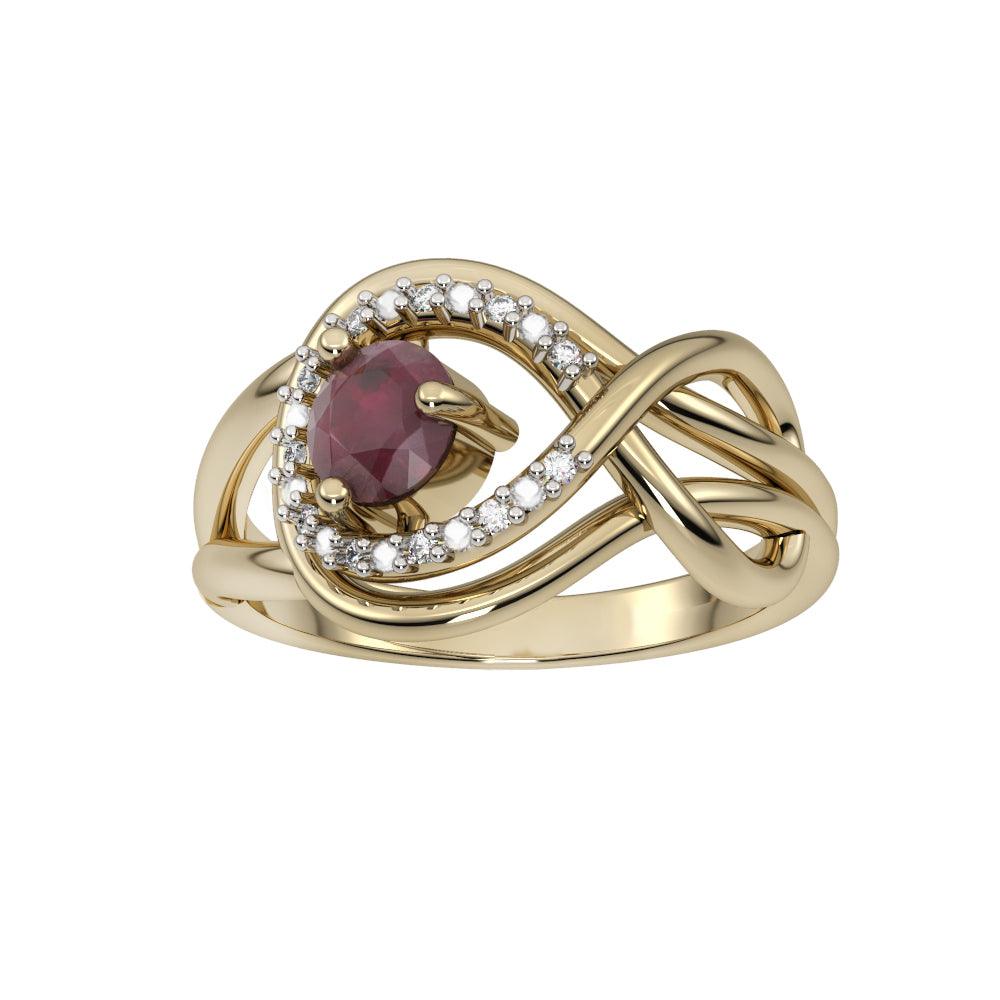 10k Yellow Gold Ruby and Diamond Ring - jewelerize.com