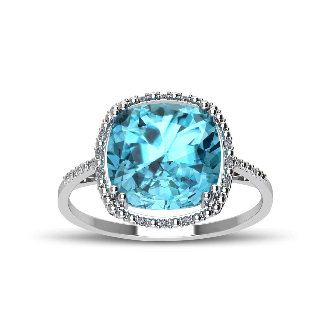 Blue Topaz and Diamond Accent Ring in Sterling Silver - jewelerize.com