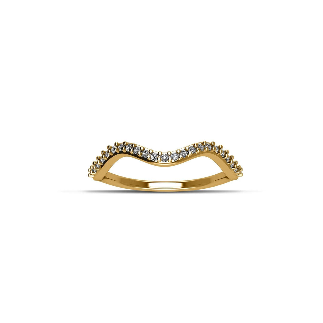 Yellow Gold Plated Cubic Zirconia Fashion Stackable Ring in Sterling Silver - jewelerize.com