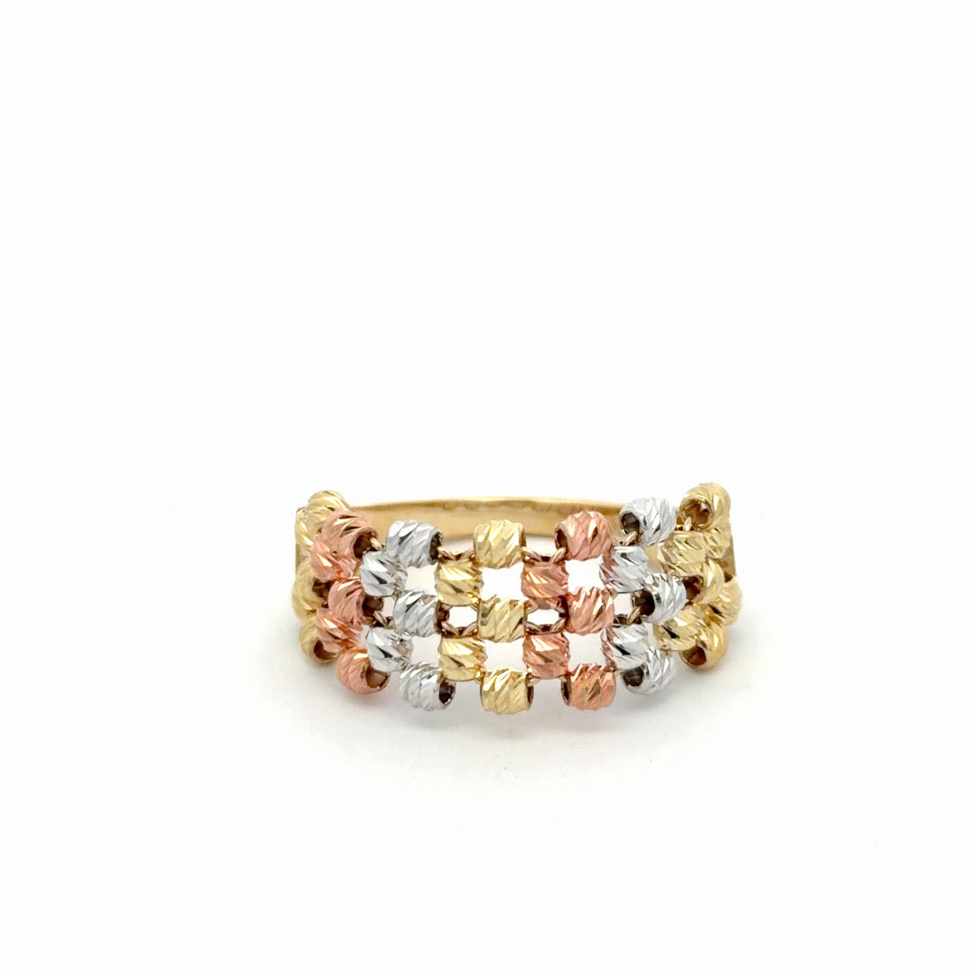 Multi Color Beaded Gold Ring - jewelerize.com