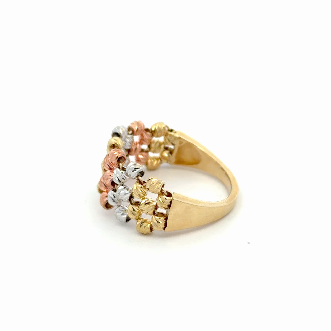 Multi Color Beaded Gold Ring - jewelerize.com