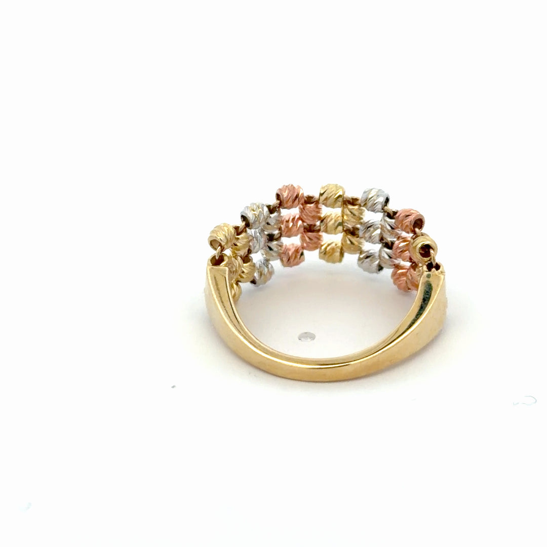 Multi Color Beaded Gold Ring - jewelerize.com