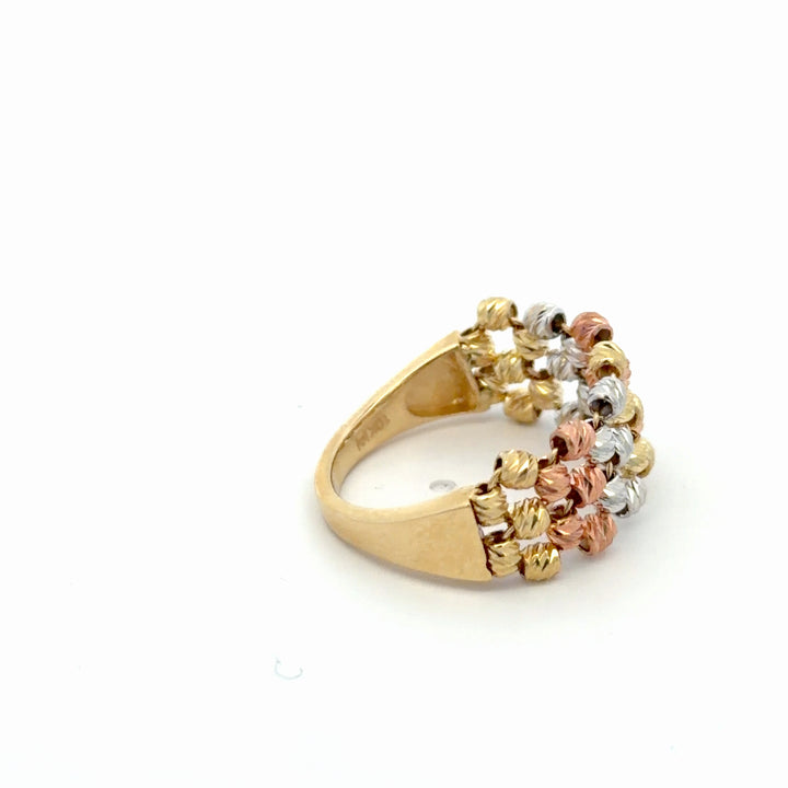 Multi Color Beaded Gold Ring - jewelerize.com