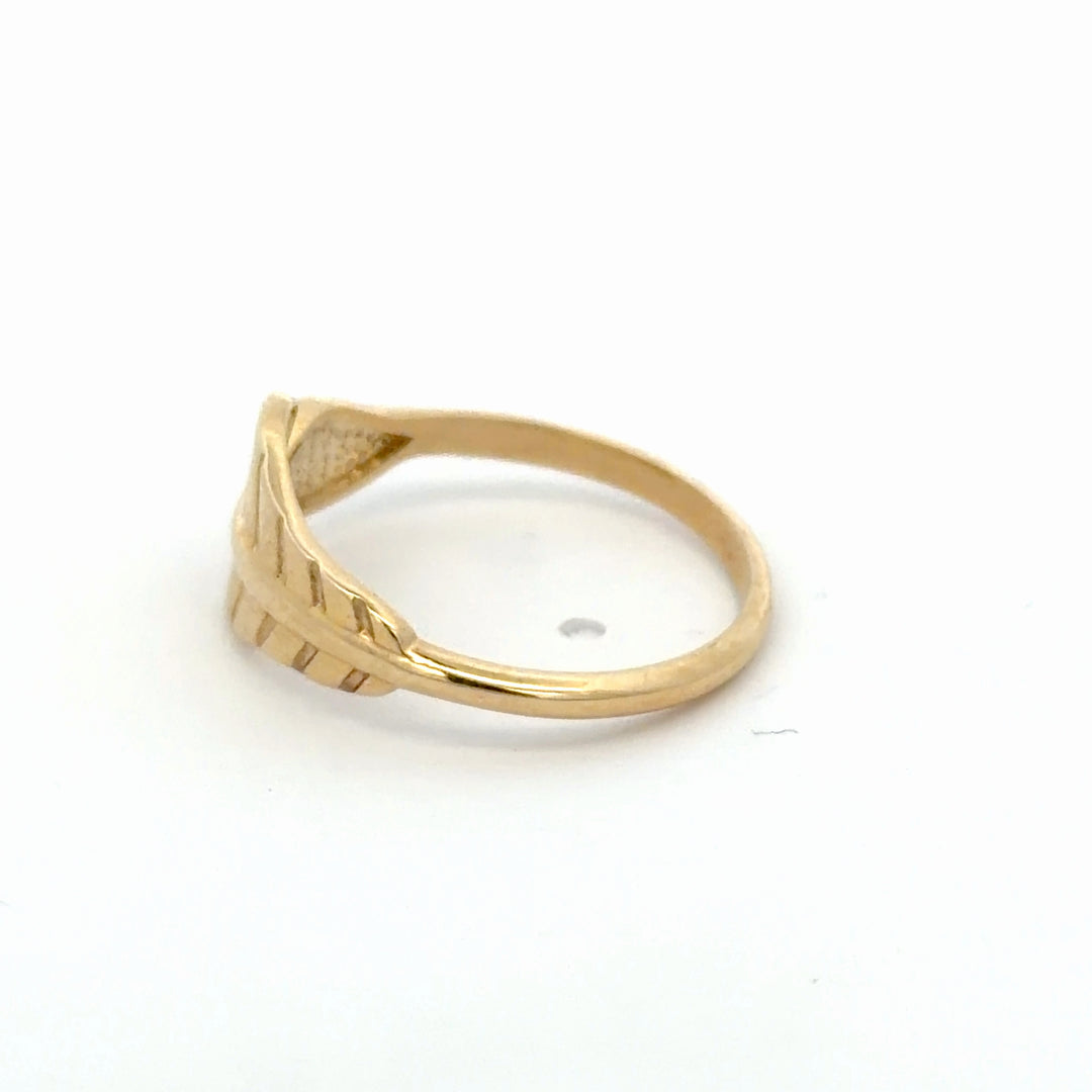 10K Yellow Gold Leaf Ring - jewelerize.com
