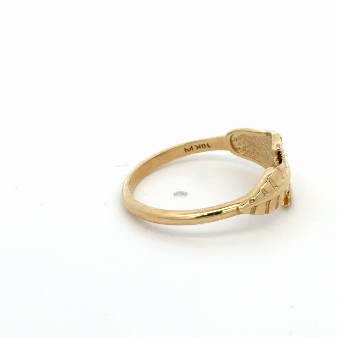 10K Yellow Gold Leaf Ring - jewelerize.com