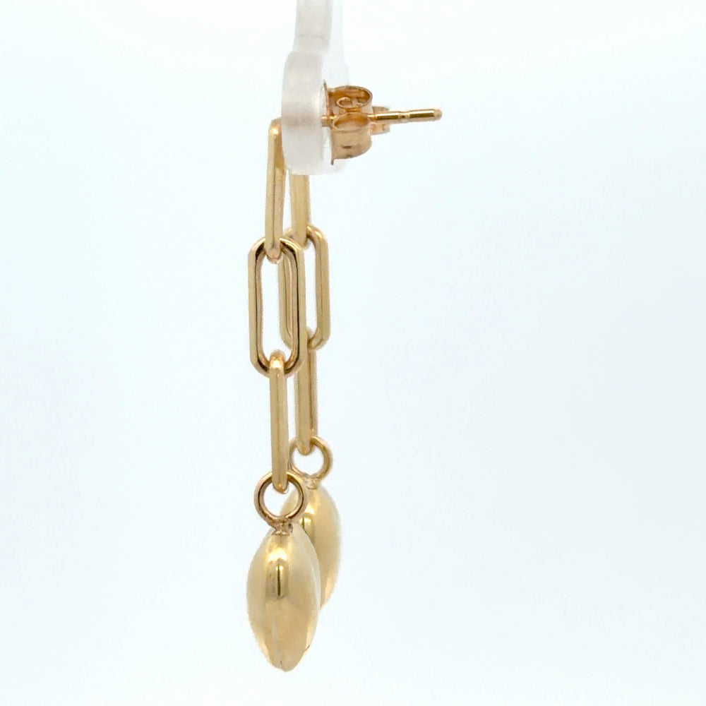 10K Yellow Gold Heart Dangle Earrings - jewelerize.com