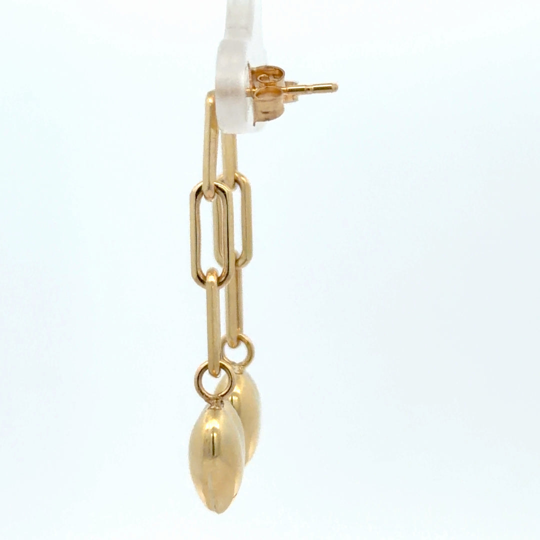 10K Yellow Gold Heart Dangle Earrings - jewelerize.com
