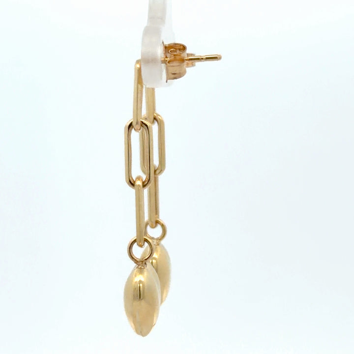 10K Yellow Gold Heart Dangle Earrings - jewelerize.com