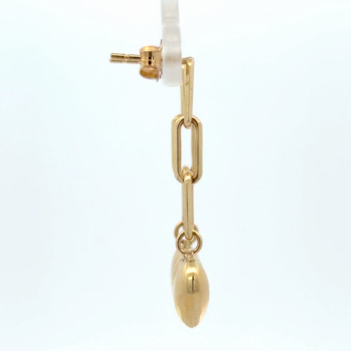 10K Yellow Gold Heart Dangle Earrings - jewelerize.com