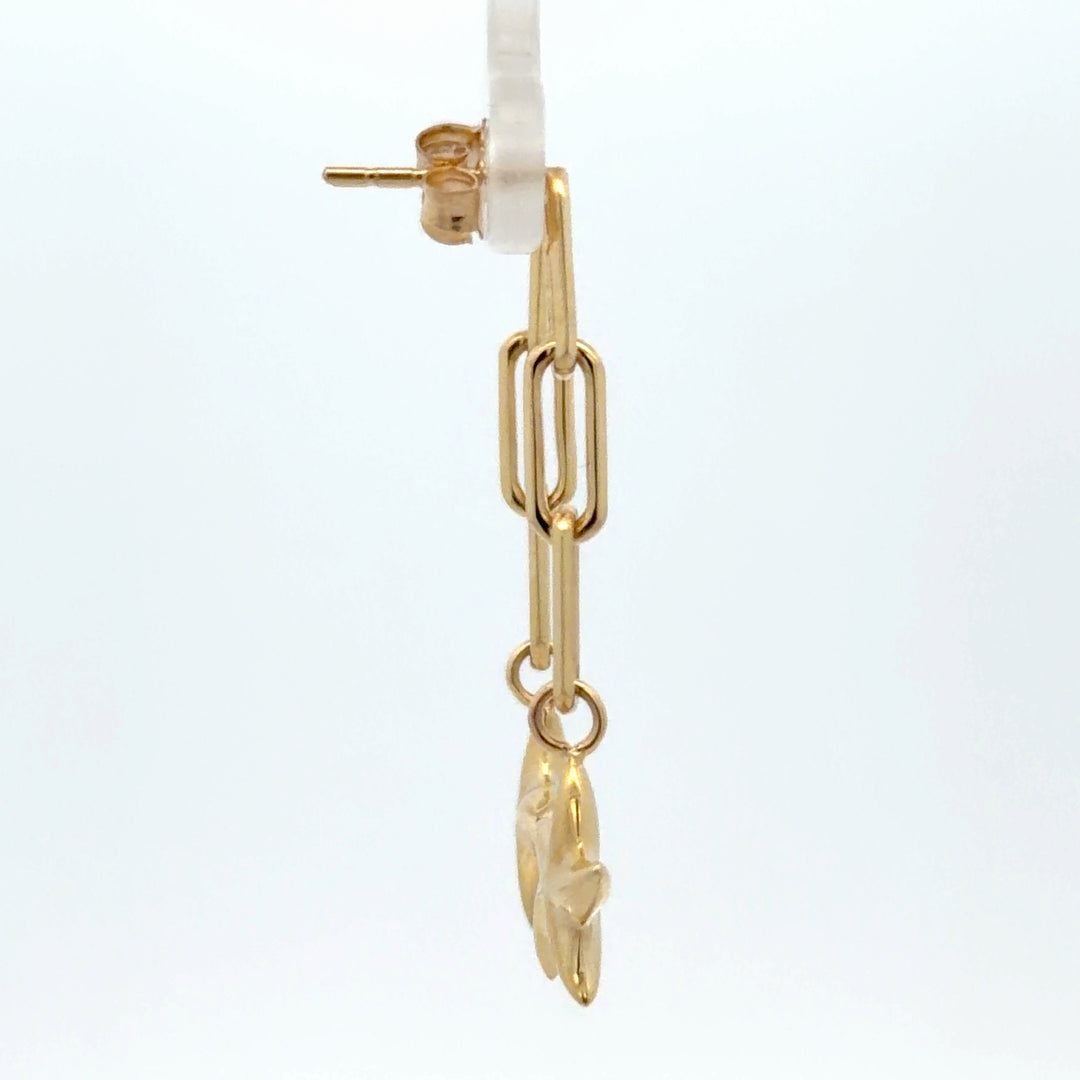 10K Yellow Gold Star Earrings - jewelerize.com