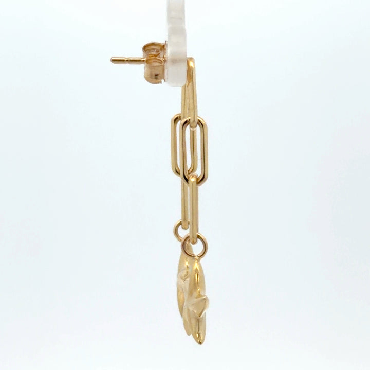 10K Yellow Gold Star Earrings - jewelerize.com