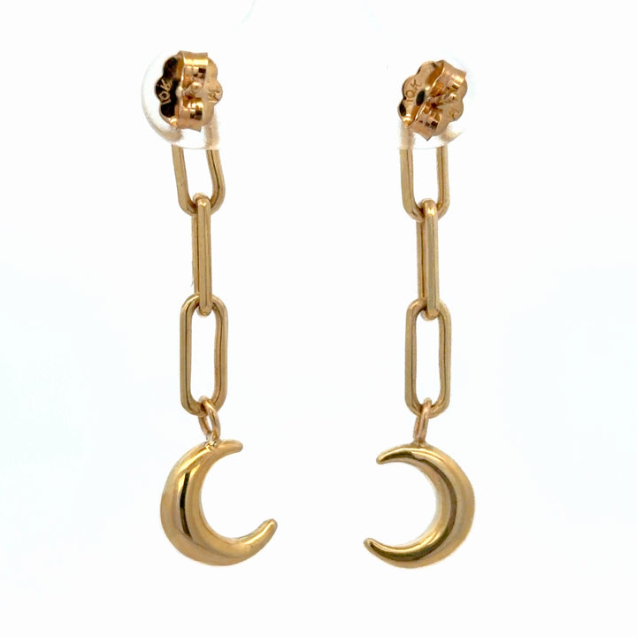 10K Yellow Gold Moon Earrings - jewelerize.com