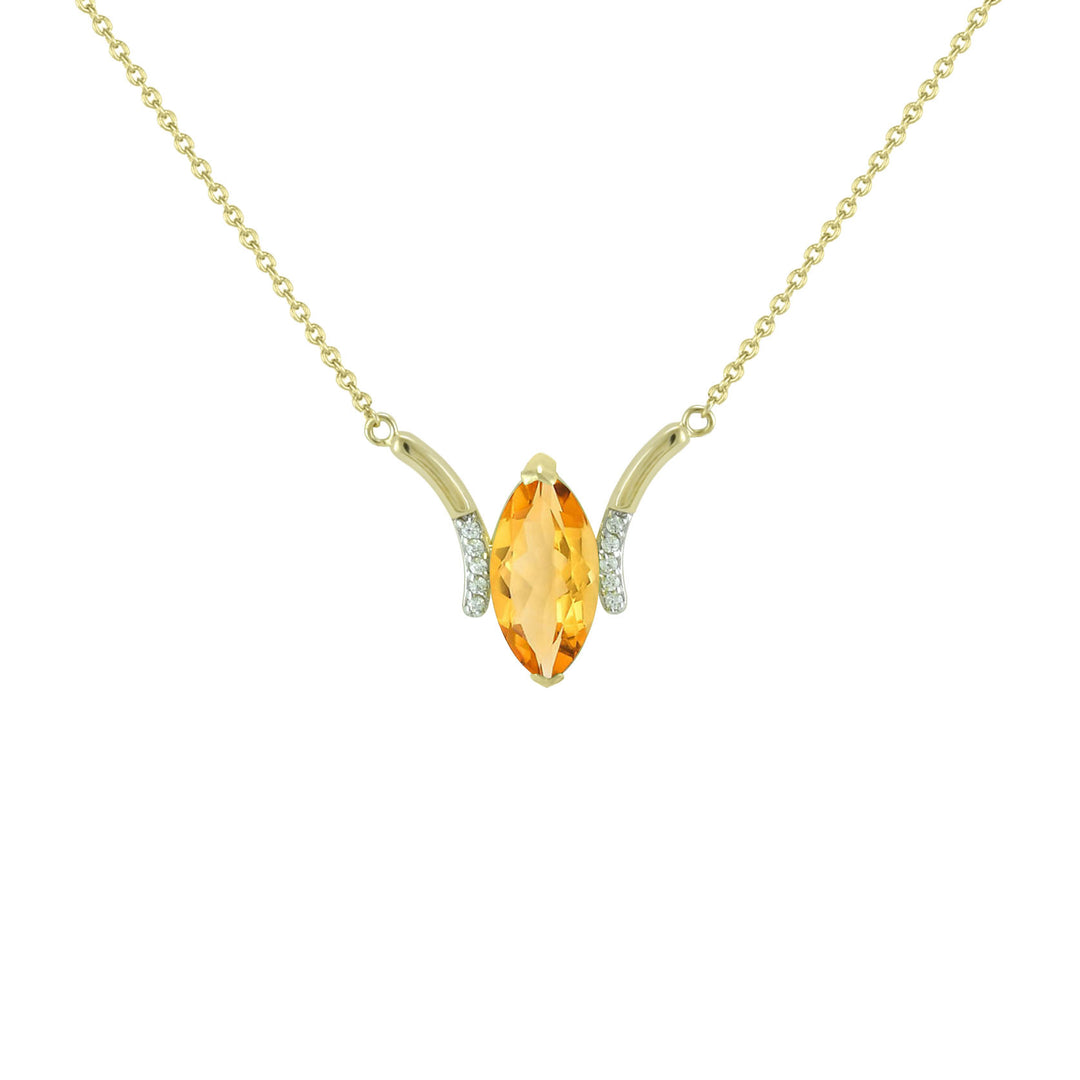 Citrine and Diamond Fashion Necklace in 10K Yellow Gold - jewelerize.com