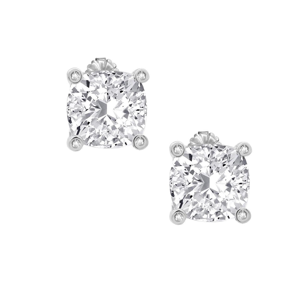 Lab Created White Sapphire Stud Earrings in Silver - jewelerize.com