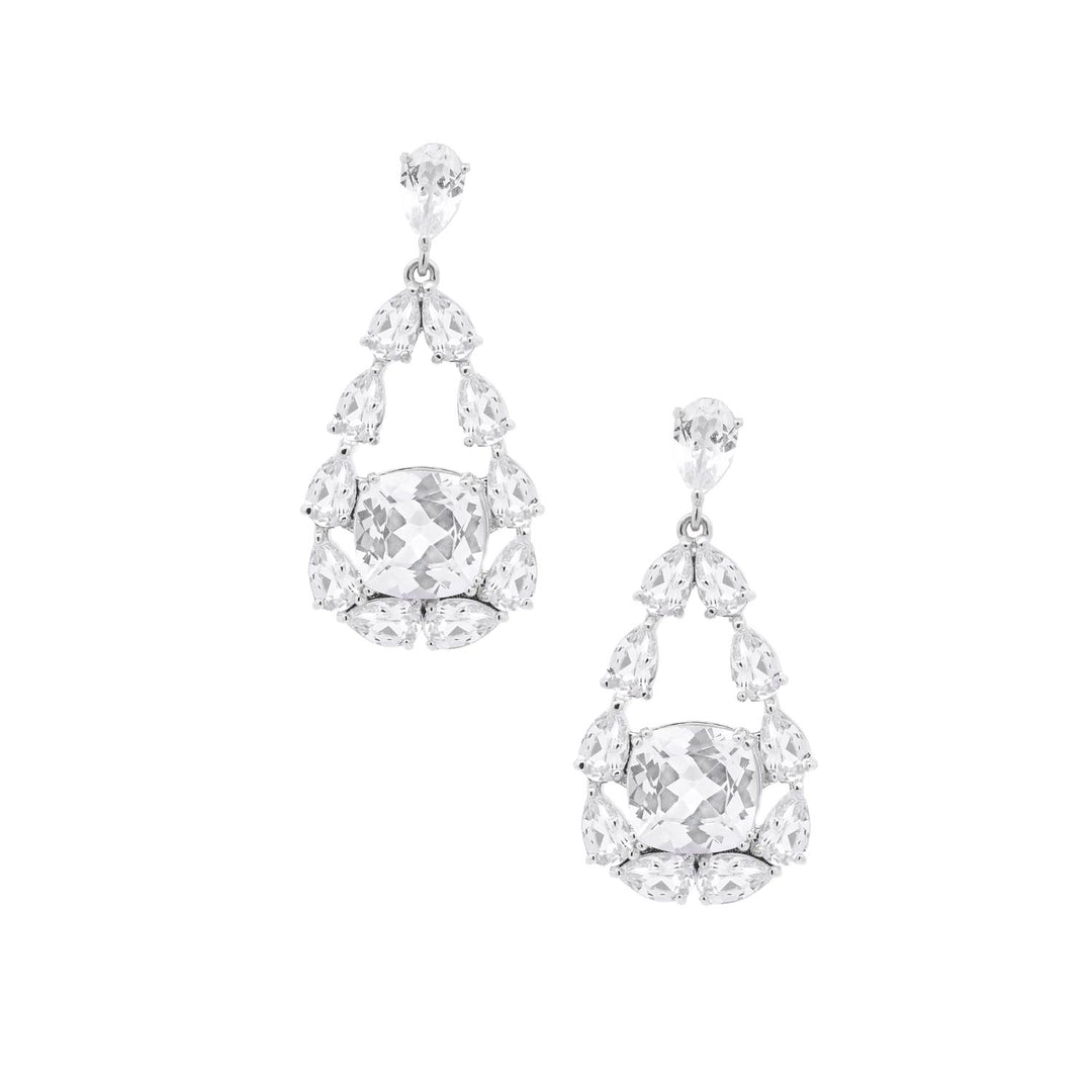 Lab Created White Sapphire Dangle Earrings in Silver - jewelerize.com