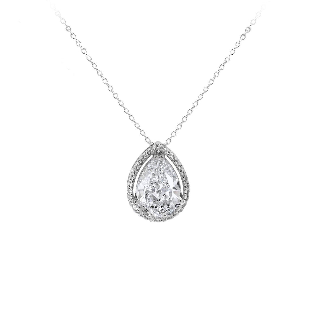 Lab Created White Sapphire Fashion Pendant - jewelerize.com