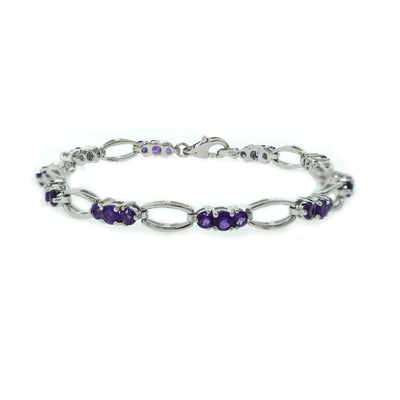 Amethyst Fashion Bracelet in Sterling Silver - jewelerize.com