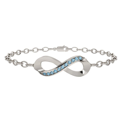 Blue Topaz Infinity Bracelet in Sterling Silver - jewelerize.com