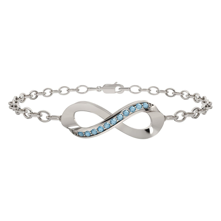 Blue Topaz Infinity Bracelet in Sterling Silver - jewelerize.com