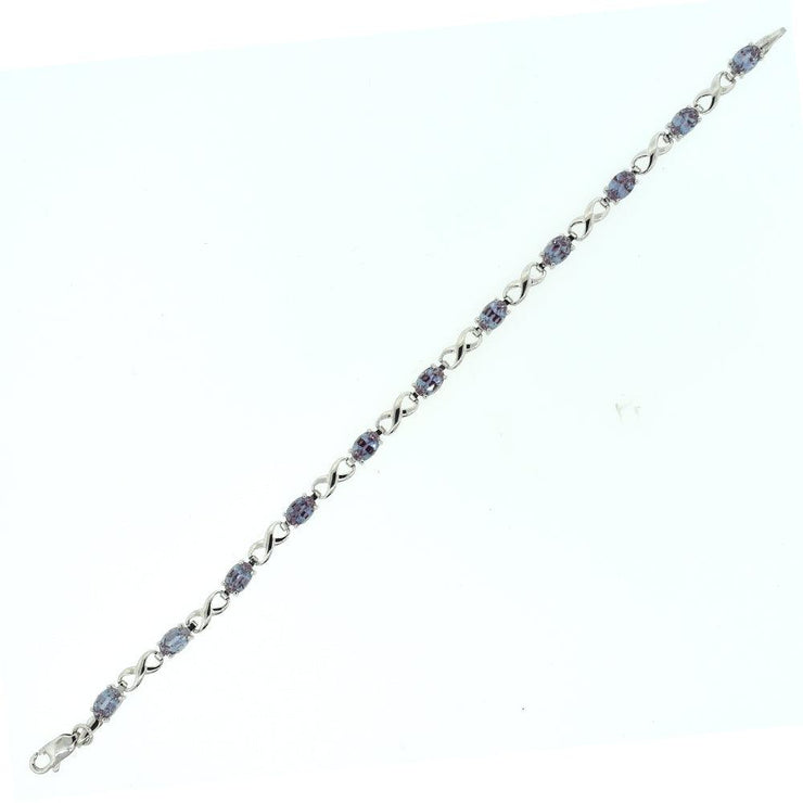 Created Alexandrite Infinity Bracelet in Sterling Silver - jewelerize.com