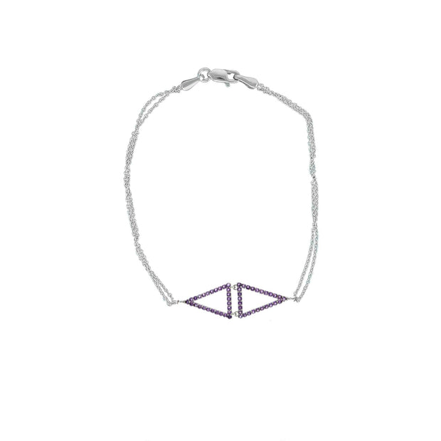 Amethyst Geometric Bracelet in Sterling Silver - jewelerize.com