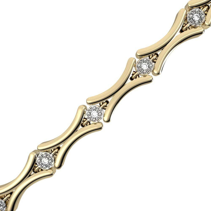 Diamond Fashion Bracelet in 10K Yellow Gold - jewelerize.com