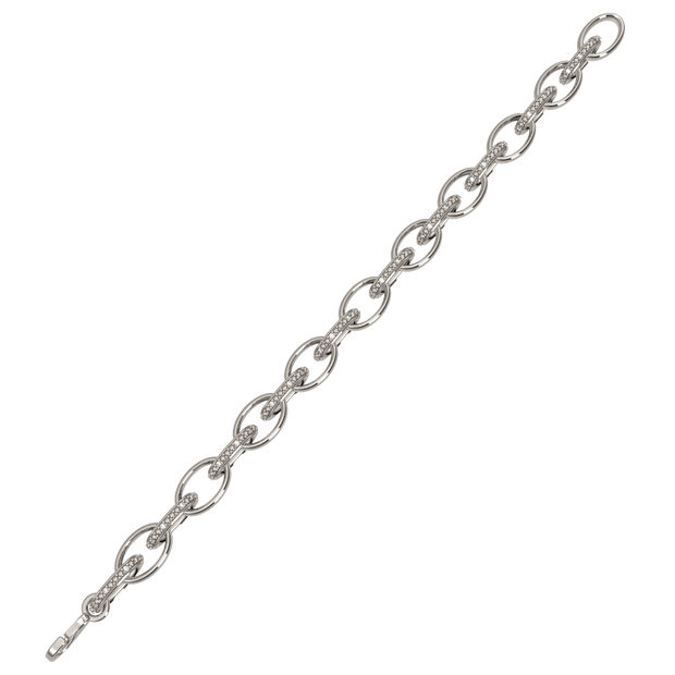 Diamond Fashion Link Bracelet in Sterling Silver - jewelerize.com