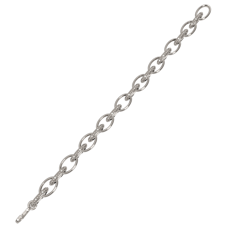 Diamond Fashion Link Bracelet in Sterling Silver - jewelerize.com