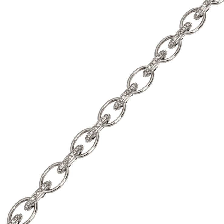 Diamond Fashion Link Bracelet in Sterling Silver - jewelerize.com