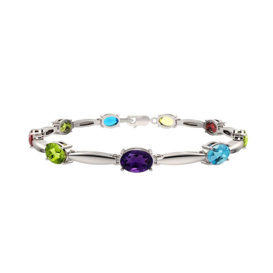 Multi Color Semi Precious Gemstone Bracelet - jewelerize.com