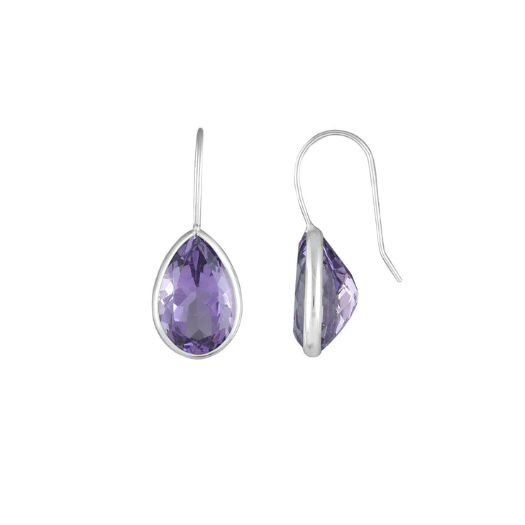 Amethyst Dangle Earrings in Sterling Silver - jewelerize.com
