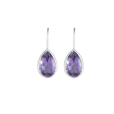 Amethyst Dangle Earrings in Sterling Silver - jewelerize.com